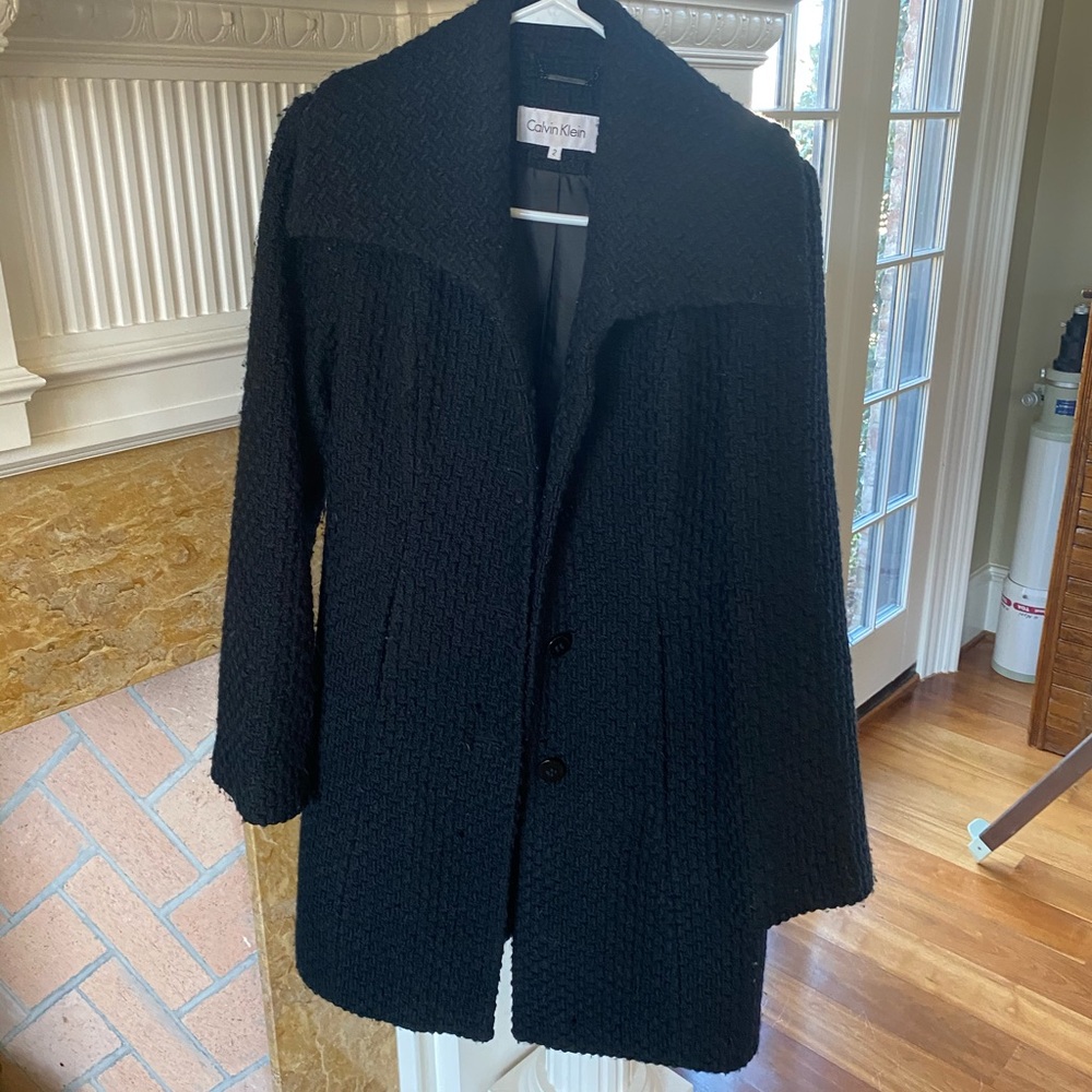 Calvin Klein black coat size 2